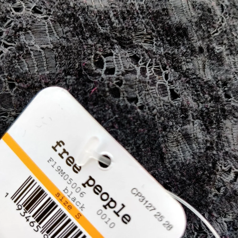 Free People Celine Black Velvet Bralette Top XS - Picture 3 of 7